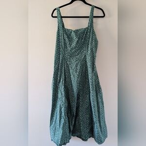 Abercrombie & Fitch Green Midi Floral Dress XLP